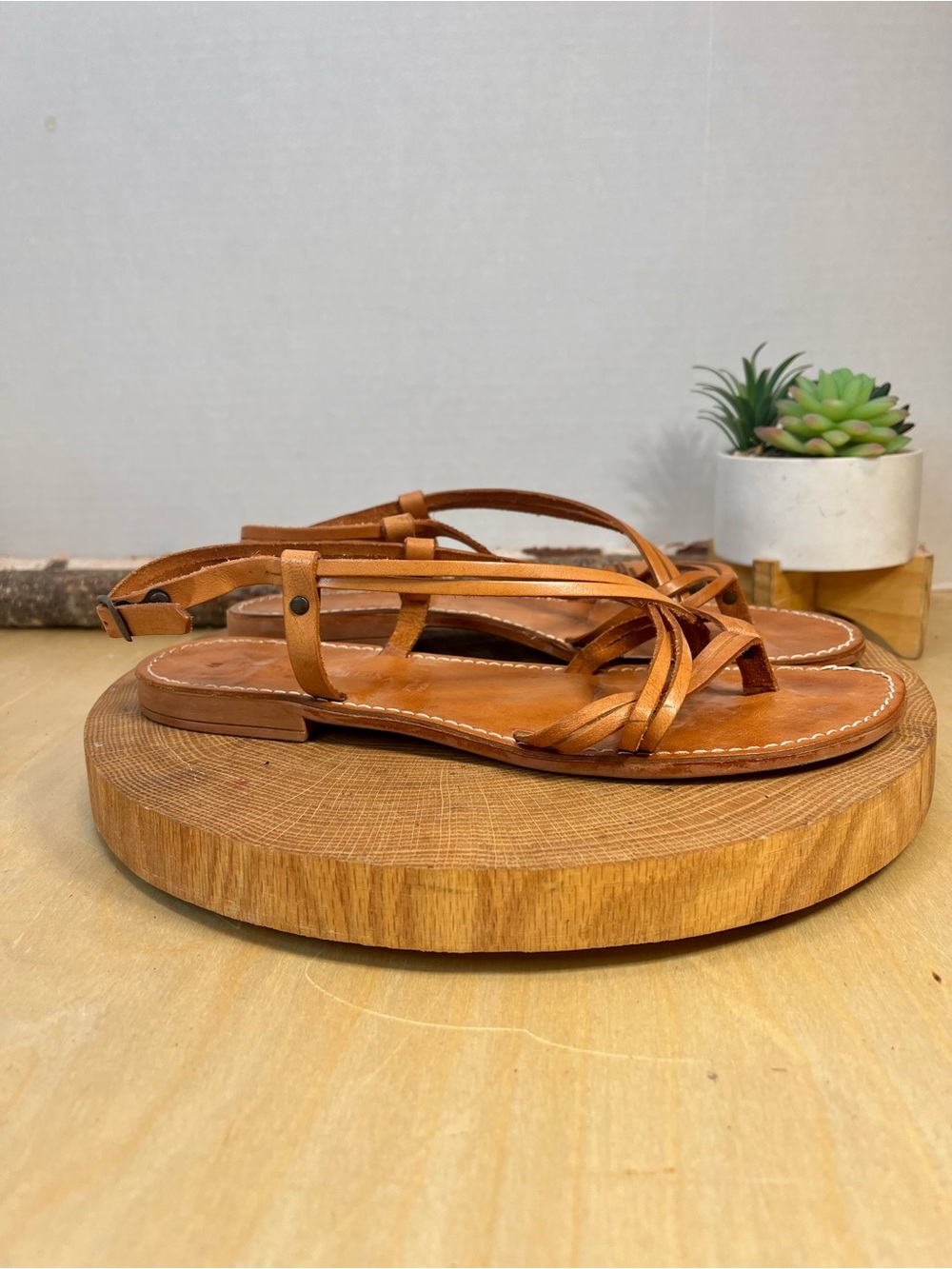 Bottega Italiana Leather Sandals Size 41 - Picture 7 of 13